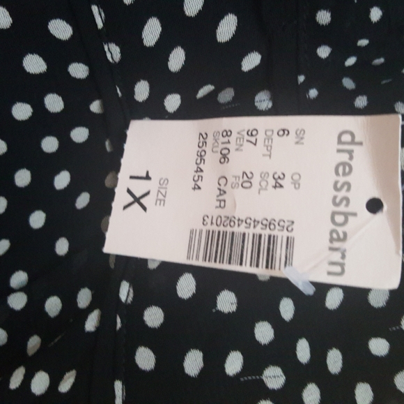 Women's 1X dress black barn black w white skirt Polka Dot/pattern - Picture 2 of 6